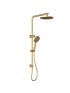 Cora Round Multi-function Shower Set Brushed Gold, 250mm Plastic Shower Head