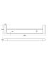 Flores Double Towel Rail 600mm Chrome