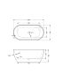 1500mm Freestanding Bathtub Oval Gloss White Acrylic No Overflow