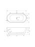 1700mm Freestanding Bathtub Oval Gloss White Acrylic No Overflow