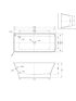 1700mm Freestanding Bathtub Rectangle Gloss White Acrylic No Overflow