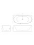 1500mm Back To Wall Grooved Gloss White Acrylic Bathtub No Overflow