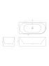 1500mm Freestanding Grooved Left Corner Fit Gloss White Acrylic Bathtub No Overflow