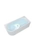 1500mm Freestanding Grooved Right Corner Fit Gloss White Acrylic Bathtub No Overflow