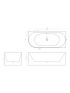 1500mm Freestanding Grooved Right Corner Fit Gloss White Acrylic Bathtub No Overflow