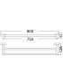 Otus Round Double Towel Rail 750mm Matt Black