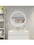 750mm 3 Color Round Backlit Bathroom LED Mirror Dustproof Smart Touch