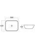 500x400x150mm Rectangle Gloss White Ceramic Above Counter Basin Non-overflow