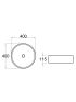 400x400x115mm Round Gloss White Ceramic Above Counter Basin Non-overflow
