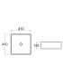 410x410x135mm Square Gloss White Ceramic Above Counter Basin Non-overflow