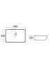 600x385x130mm Rectangle Gloss White Ceramic Above Counter Basin Non-overflow