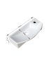 460x210x110mm Rectangle Gloss White Ceramic Above Counter Wall Hung Basin Non-overflow