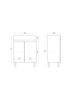 600mm 2-Door Narrow Freestanding With Legs MDF Gloss White Bathroom Vanity Cabinet Only