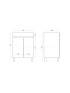 600mm 2-Door Freestanding With Legs MDF Gloss White Finish Bathroom Vanity Cabinet Only