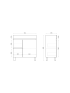 750mm Narrow Freestanding With Legs MDF Gloss White Left/Right Drawers Bathroom Vanity Cabinet Only  