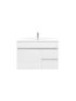 750mm Wall Hung MDF Gloss White Left/Right Drawers Bathroom Vanity Cabinet Only