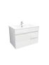 750mm Wall Hung MDF Gloss White Left/Right Drawers Bathroom Vanity Cabinet Only