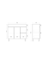 900mm Narrow Freestanding With Legs MDF Gloss White Left/Right Drawers Bathroom Vanity Cabinet Only