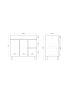 900mm Freestanding With Legs MDF Gloss White Left/Right Drawers Bathroom Vanity Cabinet Only