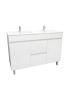 1200mm 2-Door 4-Drawer Freestanding With Legs Gloss White Finish Bathroom Vanity Cabinet Only