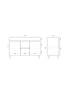 1200mm 2-Door 4-Drawer Freestanding With Legs Gloss White Finish Bathroom Vanity Cabinet Only