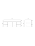 1200mm 2-Door 4-Drawer Wall Hung MDF Gloss White Finish Bathroom Vanity Cabinet Only