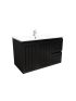 900mm Wall Hung Matte Black Linear Surface Bathroom Cabinet With Right Hand Drawers Cabinet Only