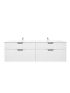 1800mm Aria Matte White 2 PAC MDF 4 Drawers Wall Hung Bathroom Vanity With Handle