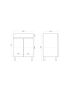 600mm 2-Door Freestanding With Legs PVC Gloss White Finish Bathroom Vanity Cabinet Only