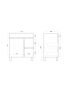 750mm Freestanding With Legs PVC Gloss White Left/Right Drawers Bathroom Vanity Cabinet Only