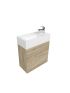 500mm Wall Hung Bathroom Vanity White Oak Wood Grain 2 PAC Coating MDF Board