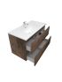 900mm Wall Hung Bathroom Vanity Dark Oak Wood Grain 2 PAC Coating MDF Board
