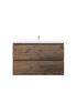 900mm Wall Hung Bathroom Vanity Dark Oak Wood Grain 2 PAC Coating MDF Board
