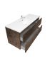 1200mm Wall Hung Bathroom Vanity Dark Oak Wood Grain 2 PAC Coating MDF Board