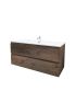 1200mm Wall Hung Bathroom Vanity Dark Oak Wood Grain 2 PAC Coating MDF Board