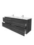 1500mm Wall Hung Bathroom Vanity Dark Grey Wood Grain 2 PAC Coating MDF Board
