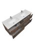 1500mm Wall Hung Bathroom Vanity Dark Oak Wood Grain 2 PAC Coating MDF Board