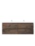 1500mm Wall Hung Bathroom Vanity Dark Oak Wood Grain 2 PAC Coating MDF Board