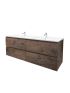 1500mm Wall Hung Bathroom Vanity Dark Oak Wood Grain 2 PAC Coating MDF Board