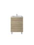600mm Freestanding Bathroom Vanity With Legs White Oak Wood Grain 2 PAC Coating MDF Board