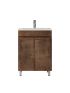 600MM Slim Dark Oak MDF Bathroom Vanity 2 Doors Free Standing Cabinet Only