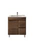 750MM Dark Oak MDF Bathroom Vanity Right Drawers Free Standing Cabinet Only