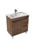 750MM Dark Oak MDF Bathroom Vanity Right Drawers Free Standing Cabinet Only