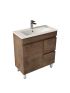 750MM Slim Dark Oak MDF Bathroom Vanity Right Drawers Free Standing Cabinet Only