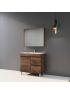 900MM Dark Oak MDF Bathroom Vanity Right Drawers Free Standing Cabinet Only