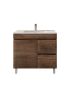 900MM Dark Oak MDF Bathroom Vanity Right Drawers Free Standing Cabinet Only