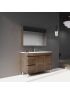 1200MM Dark Oak MDF Bathroom Vanity Left Drawers Free Standing Cabinet Only