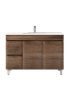 1200MM Dark Oak MDF Bathroom Vanity Left Drawers Free Standing Cabinet Only