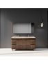 1500MM Dark Oak MDF Bathroom Vanity 4 Side Drawers 2 Middle Doors Free Standing Cabinet Only