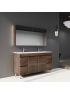 1500MM Dark Oak MDF Bathroom Vanity 4 Side Drawers 2 Middle Doors Free Standing Cabinet Only